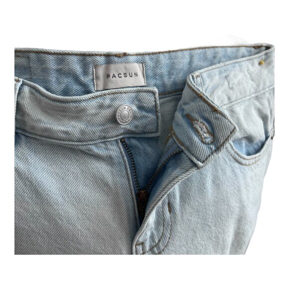 PacSun Casey Light Indigo Ripped Knee Low Rise Baggy Jeans Size 25x29 - Picture 4 of 9